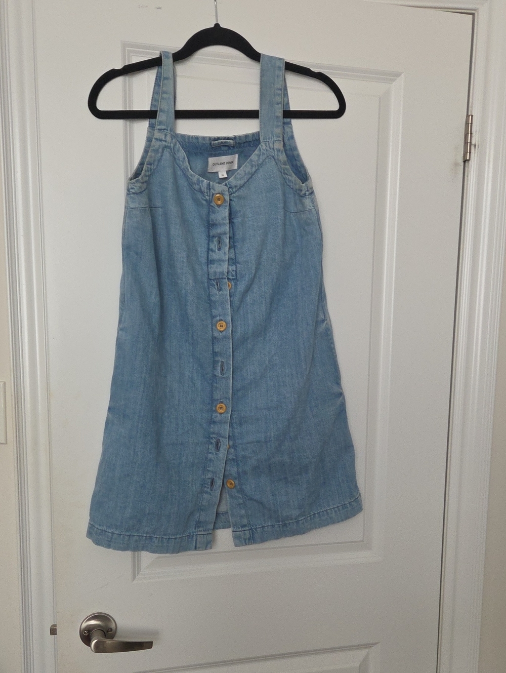 Light Blue Denim Button-Front Mini  Sundress